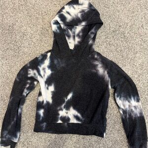 Girl fleece hoodie- black and white
